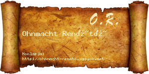 Ohnmacht Renátó névjegykártya